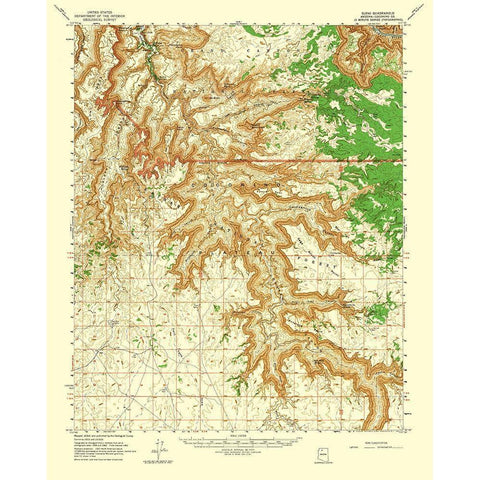 Supai Arizona Quad - USGS 1962 Gold Ornate Wood Framed Art Print with Double Matting by USGS
