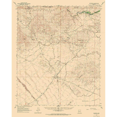 Swansea Arizona Quad - USGS 1966 Gold Ornate Wood Framed Art Print with Double Matting by USGS