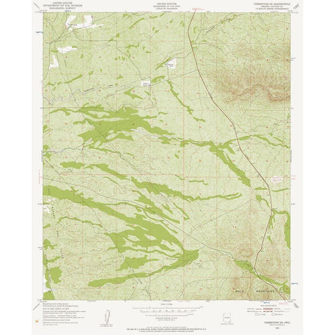 South East Tombstone Arizona Quad - USGS 1952 White Modern Wood Framed Art Print by USGS