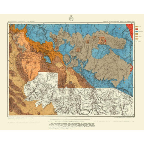 Arizona West Central Arizona Geographical Sheet White Modern Wood Framed Art Print by US Army
