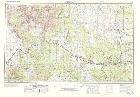 Williams Arizona Sheet - USGS 1972 Black Ornate Wood Framed Art Print with Double Matting by USGS