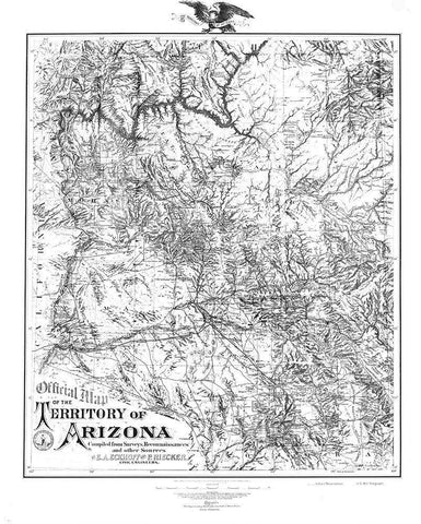 Arizona Territory - Riecker 1880 Black Ornate Wood Framed Art Print with Double Matting by Riecker