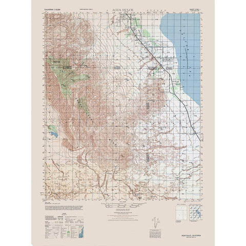 Agua Dulce Sheet - US Army  1944 Black Modern Wood Framed Art Print with Double Matting by US Army