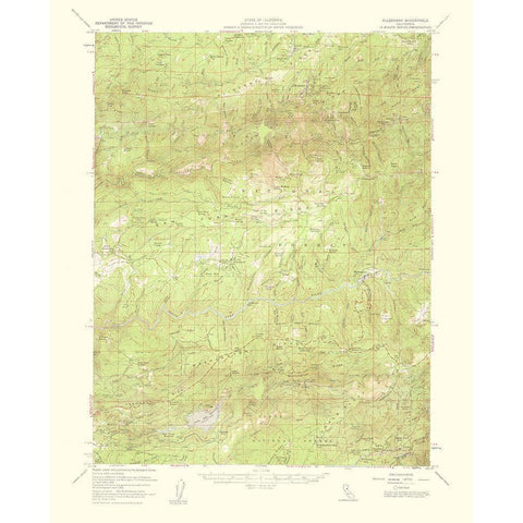 Alleghany California Quad - USGS 1959 Black Modern Wood Framed Art Print by USGS