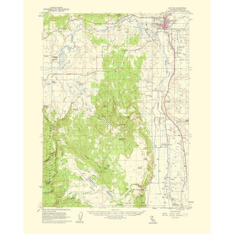 Alturas California Quad - USGS 1963 Black Modern Wood Framed Art Print by USGS