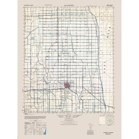 Alamorio Sheet - US Army  1944 Black Modern Wood Framed Art Print with Double Matting by US Army