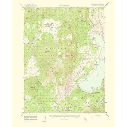 Antelope Mountain California Quad - USGS 1963 Gold Ornate Wood Framed Art Print with Double Matting by USGS