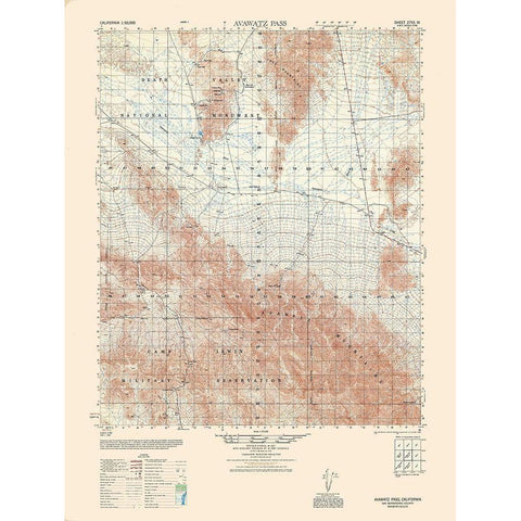 Avawatz Pass Sheet - US Army 1948 Black Modern Wood Framed Art Print by US Army