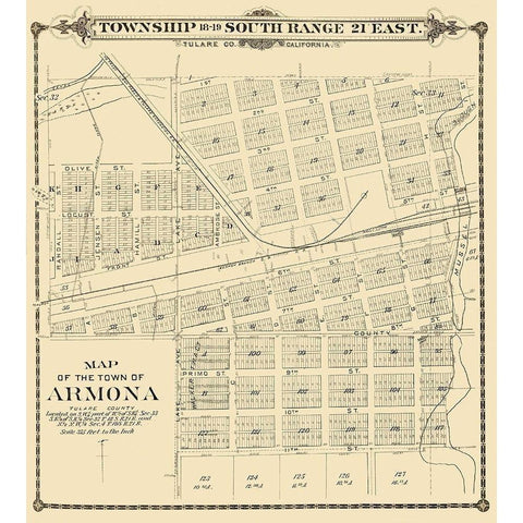 Armona California - Thompson 1892 White Modern Wood Framed Art Print by Thompson