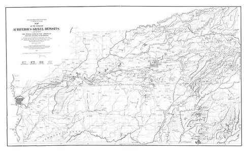 Tertiary Auriferous Gravel Deposits CA Black Ornate Wood Framed Art Print with Double Matting by Hoffmann