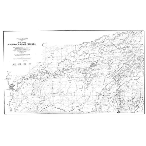 Tertiary Auriferous Gravel Deposits CA Black Modern Wood Framed Art Print with Double Matting by Hoffmann