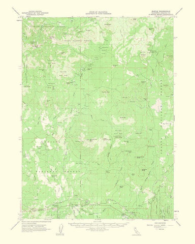 Bartle California Quad - USGS 1963 White Modern Wood Framed Art Print with Double Matting by USGS