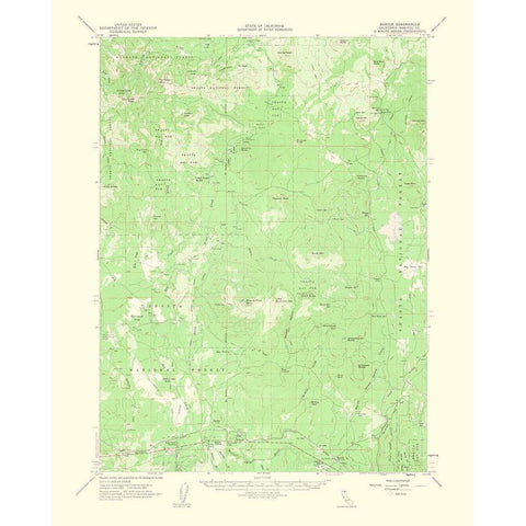 Bartle California Quad - USGS 1963 Black Modern Wood Framed Art Print with Double Matting by USGS