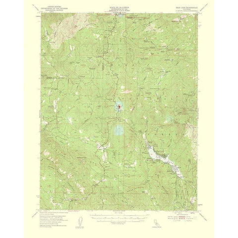 Bass Lake California Quad - USGS 1959 White Modern Wood Framed Art Print by USGS