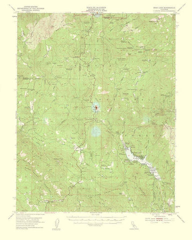 Bass Lake California Quad - USGS 1959 White Modern Wood Framed Art Print with Double Matting by USGS