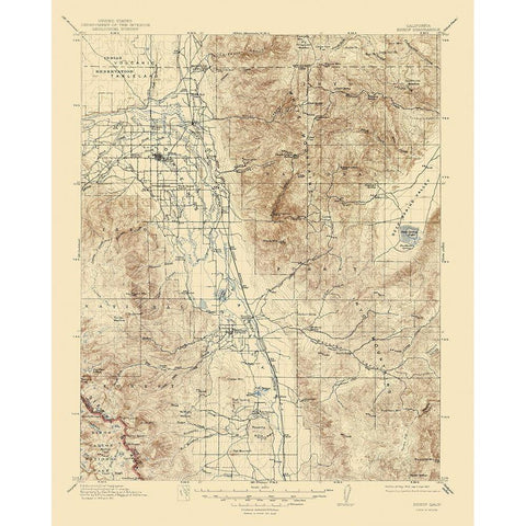 Bishop California Quad - USGS 1913 White Modern Wood Framed Art Print by USGS