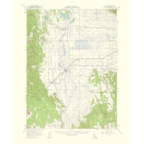 Bieber California Quad - USGS 1963 White Modern Wood Framed Art Print by USGS