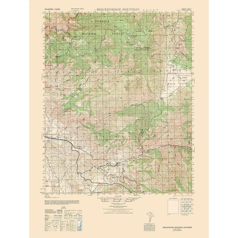 Breckenridge Mountain Sheet - US Army 1943 Gold Ornate Wood Framed Art Print with Double Matting by US Army