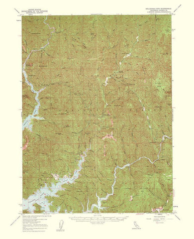 Bollibokka Mountain California Quad - USGS 1959 White Modern Wood Framed Art Print with Double Matting by USGS