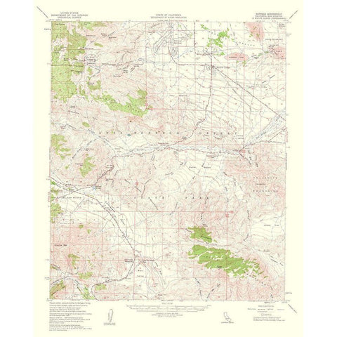 Borrego California Quad - USGS 1961 White Modern Wood Framed Art Print by USGS