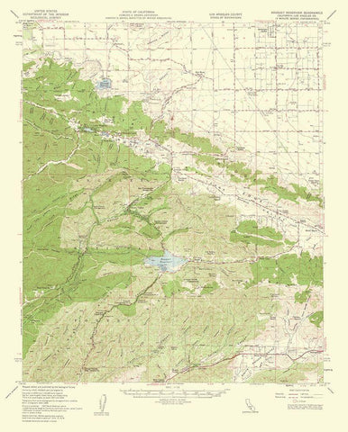 Bouquet Reservoir California Quad - USGS 1960 Black Ornate Wood Framed Art Print with Double Matting by USGS