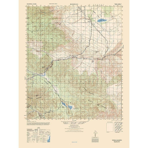 Borego Sheet - US Army  1942 Gold Ornate Wood Framed Art Print with Double Matting by US Army