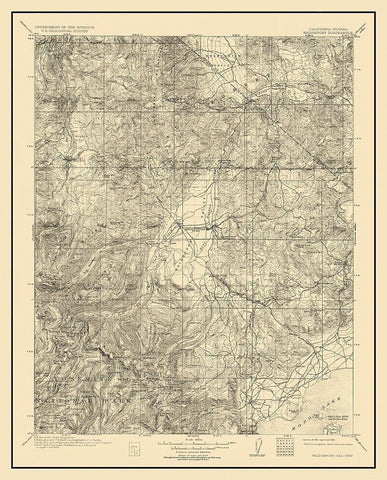 Bridgeport California Nevada Quad - USGS 1911 Black Ornate Wood Framed Art Print with Double Matting by USGS