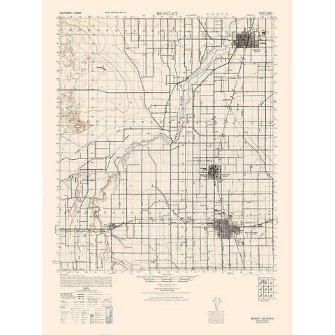 Brawley Sheet - US Army  1944 Black Modern Wood Framed Art Print with Double Matting by US Army