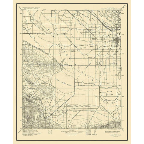 Buena Vista Lake California Quad - USGS 1912 White Modern Wood Framed Art Print by USGS