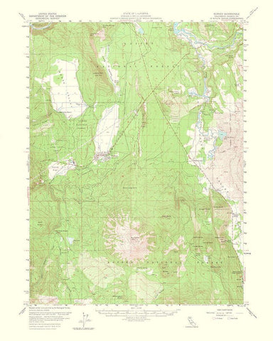 Burney California Quad - USGS 1964 White Modern Wood Framed Art Print with Double Matting by USGS