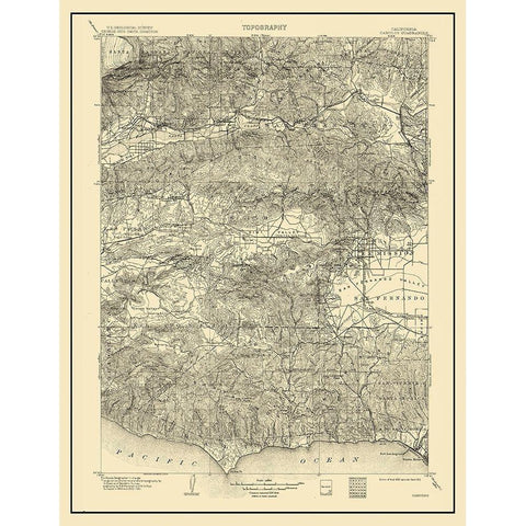 Camulos California Quad - USGS 1903 White Modern Wood Framed Art Print by USGS