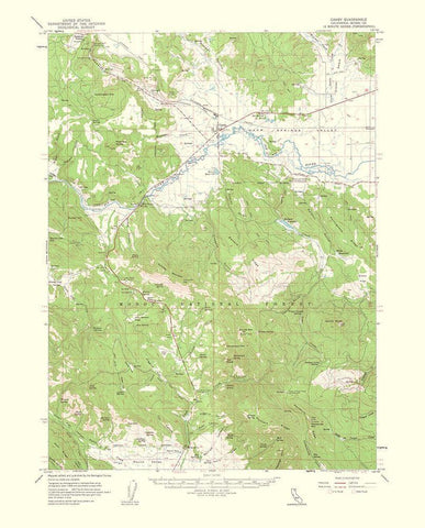 Canby California Quad - USGS 1963 White Modern Wood Framed Art Print with Double Matting by USGS