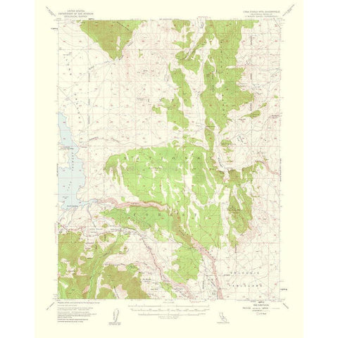 Casa Diablo Mountain California Quad - USGS 1961 Gold Ornate Wood Framed Art Print with Double Matting by USGS