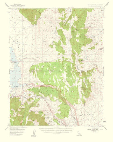 Casa Diablo Mountain California Quad - USGS 1961 White Modern Wood Framed Art Print with Double Matting by USGS