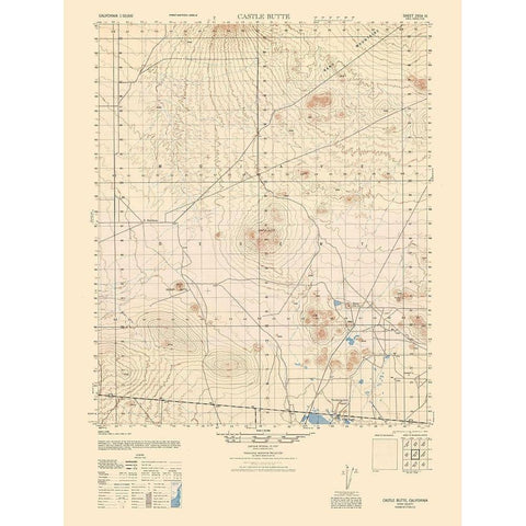 Castle Butte Sheet - US Army  1943 Black Modern Wood Framed Art Print by US Army