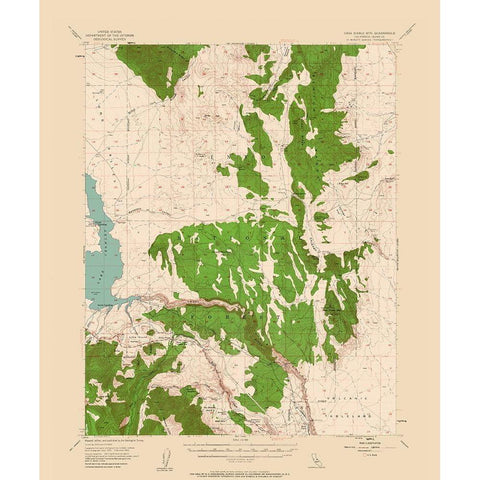 Casa Diablo Mountain California Quad - USGS 1953 White Modern Wood Framed Art Print by USGS