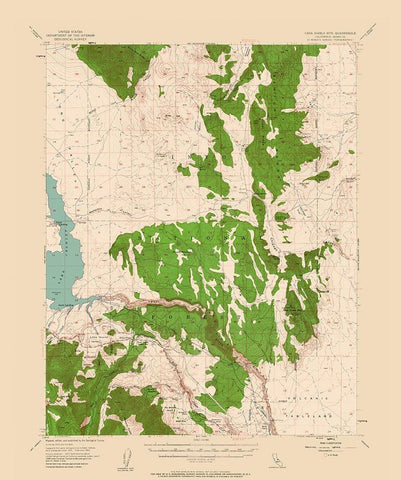 Casa Diablo Mountain California Quad - USGS 1953 White Modern Wood Framed Art Print with Double Matting by USGS