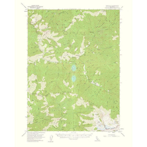 Cecilville California Quad - USGS 1961 White Modern Wood Framed Art Print by USGS