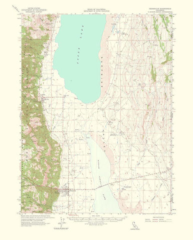 Cedarville California Quad - USGS 1964 White Modern Wood Framed Art Print with Double Matting by USGS