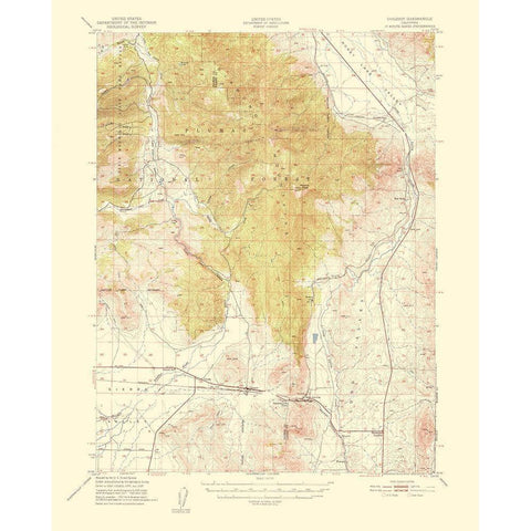 Chilcoot California Quad - USGS 1956 Black Modern Wood Framed Art Print with Double Matting by USGS