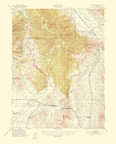 Chilcoot California Quad - USGS 1956 White Modern Wood Framed Art Print with Double Matting by USGS