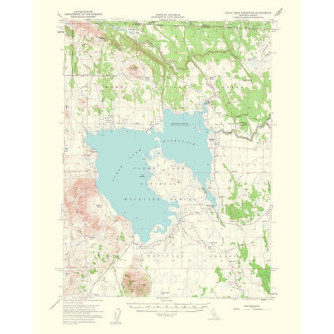 Clear Lake California Quad - USGS 1964 Black Modern Wood Framed Art Print with Double Matting by USGS