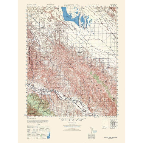 Caliente Mountain Sheet - US Army 1943 Black Modern Wood Framed Art Print by US Army