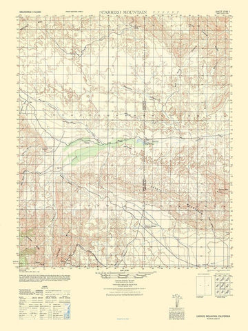 Carrizo Mountain Sheet - US Army 1942 Black Ornate Wood Framed Art Print with Double Matting by US Army