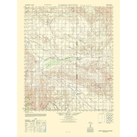 Carrizo Mountain Sheet - US Army 1942 Black Modern Wood Framed Art Print with Double Matting by US Army