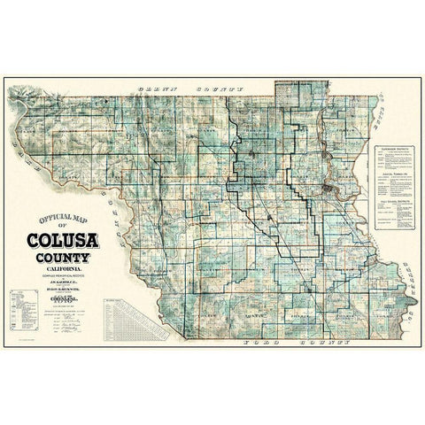 Colusa California Landowner - Kaerth 1915 Black Modern Wood Framed Art Print with Double Matting by Kaerth