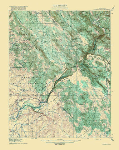 Copperopolis California Quad - USGS 1916 White Modern Wood Framed Art Print with Double Matting by USGS