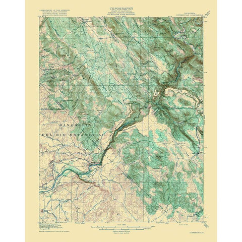 Copperopolis California Quad - USGS 1916 Gold Ornate Wood Framed Art Print with Double Matting by USGS