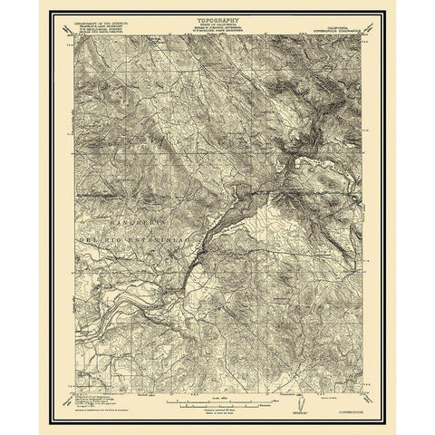 Copperopolis California Quad - USGS 1916 Black Modern Wood Framed Art Print with Double Matting by USGS