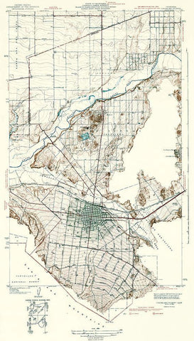 Corona Vicinity California - USGS 1942 Black Ornate Wood Framed Art Print with Double Matting by USGS